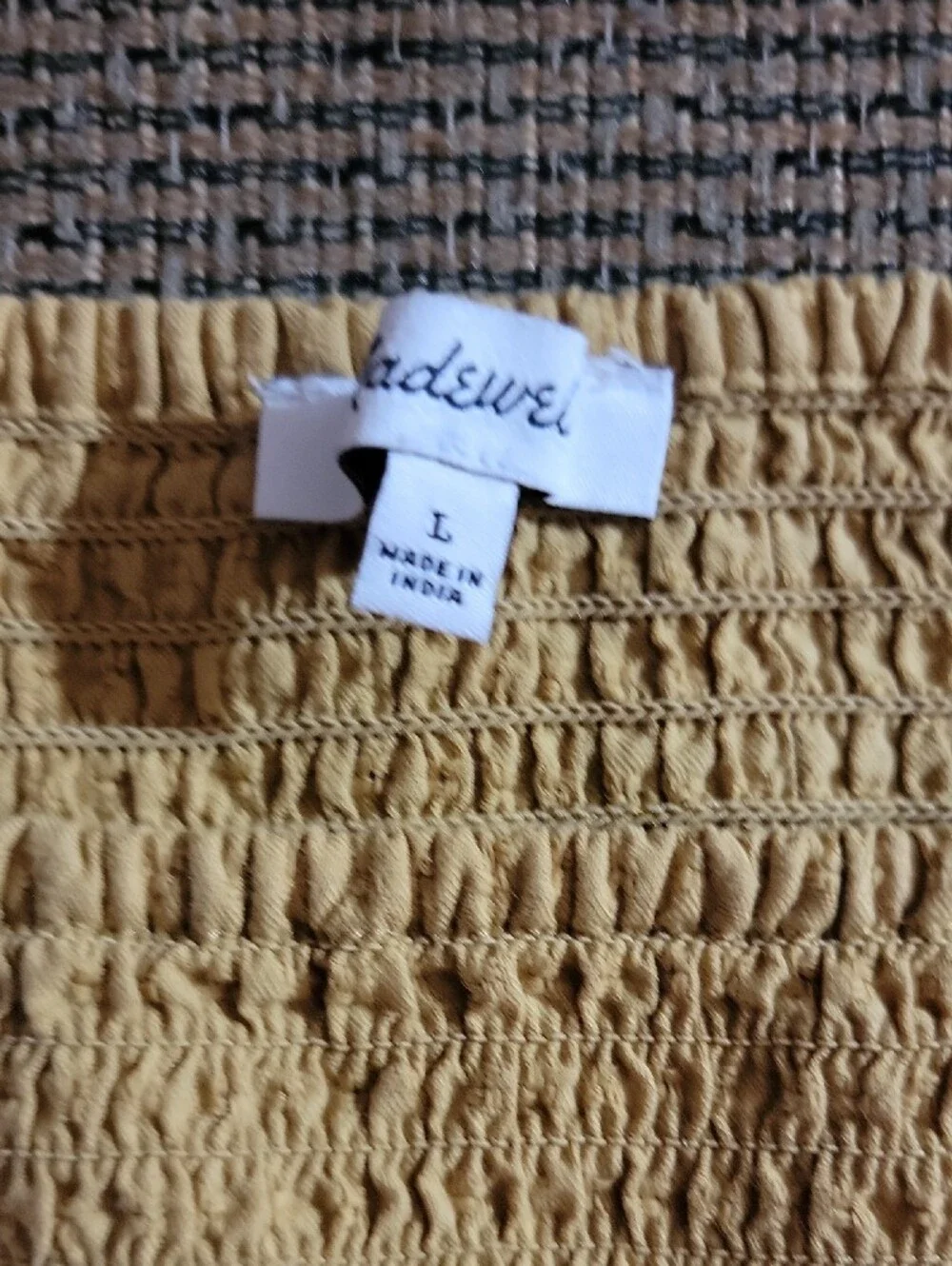 Madewell Mustard Smocked Puff-Sleeve Women's Crop Top